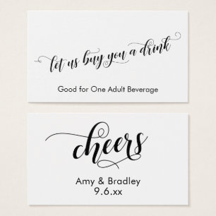 Typographie Chic Script Tickets de Boisson sur Fon