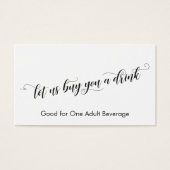 Typographie Chic Script Tickets de Boisson sur Fon (Devant)
