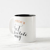 Typographie Chocolat Chaud Mug avec nom et initial (Devant gauche)