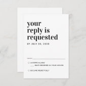 Typographie classique moderne Réponse Mariage RSVP (Devant / Derrière)