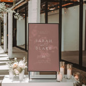 Typographie Coeur Dusty Rose Affiche de bienvenue 