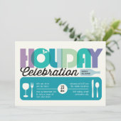 Typographie colorée Moderne Invitation de fête de (Debout devant)