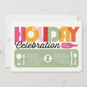 Typographie colorée Moderne Invitation de fête de (Devant)