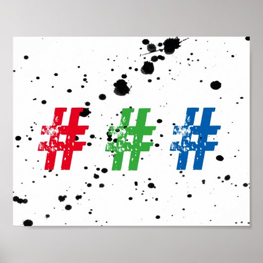 typographie cool hashtag poster art mur (Devant)
