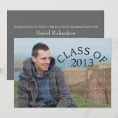 Typographie courbe grise Invitation (Devant / Derrière)