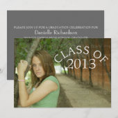 Typographie courbe grise Invitation (Devant / Derrière)