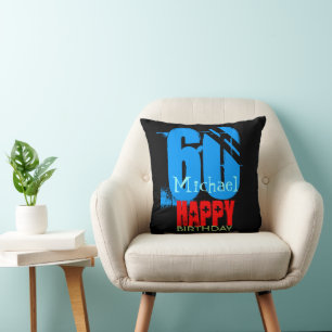 Typographie Coussin personnalisé 60e anniversaire 