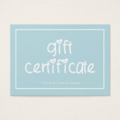 Typographie Cute Certificat cadeau couleur personn (Devant)