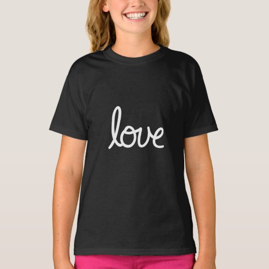 Typographie d'amour - T-shirt romantique minimal (Devant)
