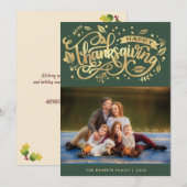 Typographie d'automne remerciement carte photo (Devant / Derrière)