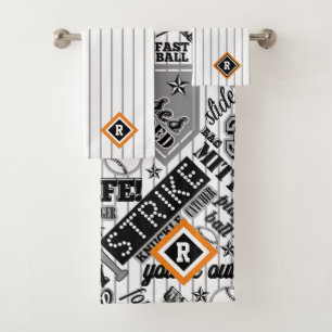 Typographie de baseball Black White Stripes ID770