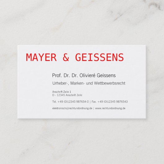 Typographie de carte de visite (Devant)