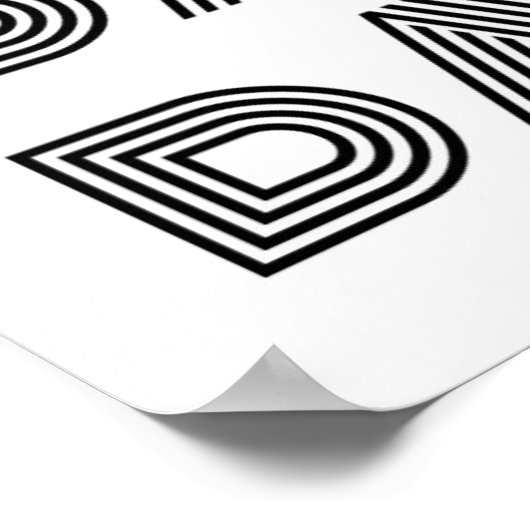 Typographie de danse rétro Poster noir blanc (Coin)