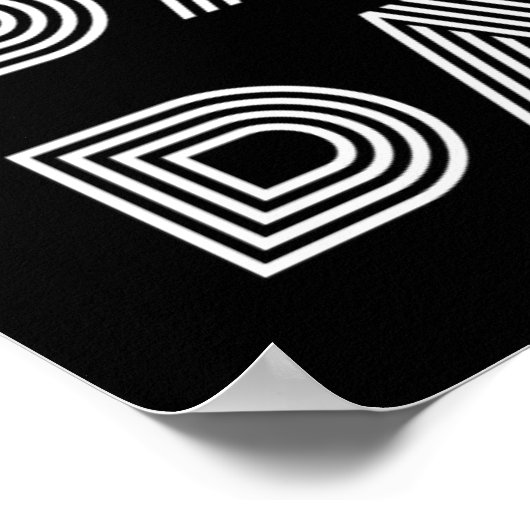 Typographie de danse rétro Poster noir blanc (Coin)