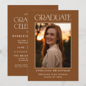 TYPOGRAPHIE DE DIPLÔMÉE MODERNE INVITATION DE FIN (Devant / Derrière)