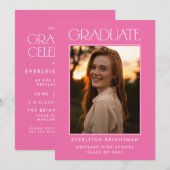 TYPOGRAPHIE DE DIPLÔMÉE MODERNE INVITATION DE FIN  (Devant / Derrière)
