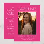 TYPOGRAPHIE DE DIPLÔMÉE MODERNE INVITATION DE FIN (Devant / Derrière)