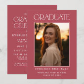 TYPOGRAPHIE DE DIPLÔMÉE MODERNE INVITATION DE FIN  (Devant / Derrière)