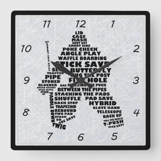 Typographie de gardien de hockey Horloge murale (Recto)