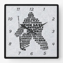 Typographie de gardien de hockey Horloge murale