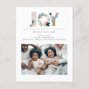 Typographie de joie Carte de vœux de vacances Phot