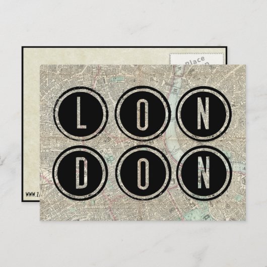 Typographie de la carte de Londres (Devant / Derrière)