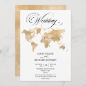 Typographie de la carte mariage Destination Gold W (Devant / Derrière)