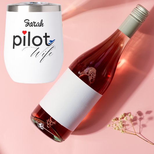 Typographie de la femme pilote et avion Simple, mi