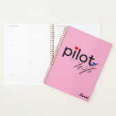 Typographie de la femme pilote et avion Simple, mi (Devant avec enveloppe)
