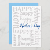 Typographie de la Fête des Mères Carte de vacances (Devant / Derrière)