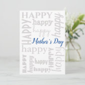 Typographie de la Fête des Mères Carte de vacances (Debout devant)