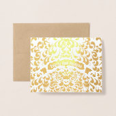 Typographie de la feuille d'or Invitations de mari (Devant avec enveloppe)