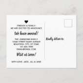 Typographie de la Menthe Salle d'invité Faire-part (Dos)