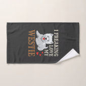 Typographie de l'amour du chien Westie (Serviette à main)