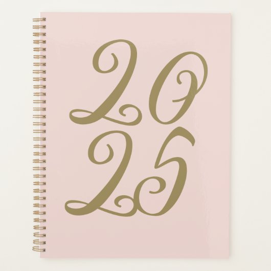 Typographie de l'année d'écriture d'or rose vif (Devant)