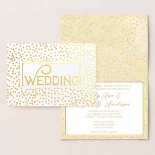 Typographie de l'huile d'or Confetti Invitations d