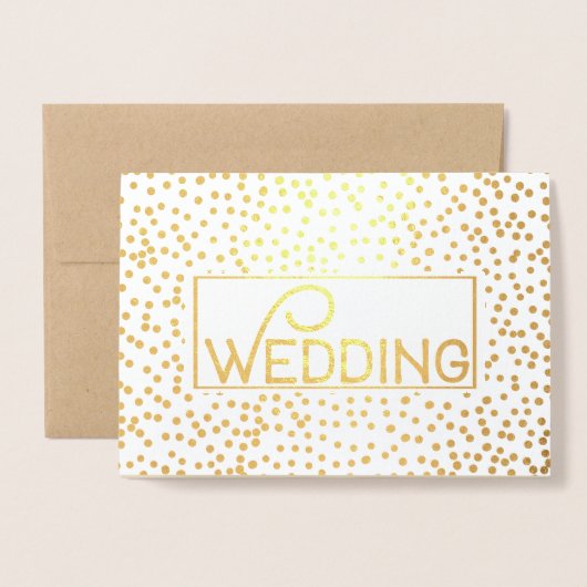 Typographie de l'huile d'or Confetti Invitations d (Devant avec enveloppe)