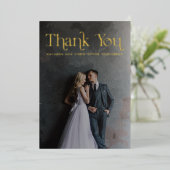 Typographie de l'huile d'or Mariage photo Carte de (Debout devant)