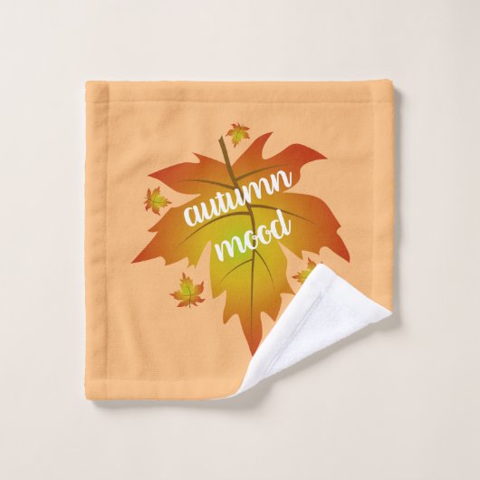 Typographie de l'humeur d'automne feuille d'érable (Gant de toilette)