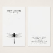 Typographie de libellule Earrage Bijoux carte d'af (Devant & derrière)