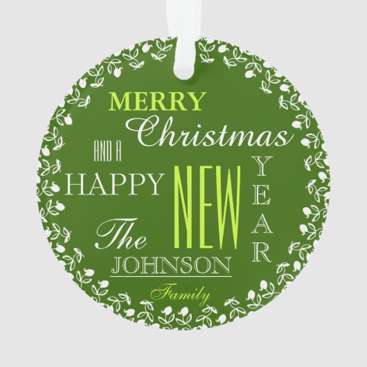 Typographie de l'ornement de Noël (dos)