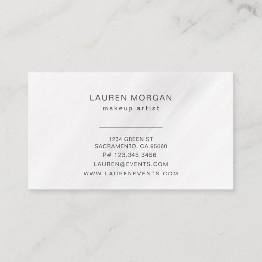Typographie de maquillage | CARTE DE VISITE (Dos)