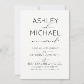 Typographie de mariage juste célébré Invitation à (Devant)