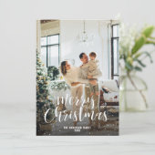 Typographie de neige moderne Photo Joyeuse carte d (Debout devant)