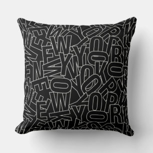 Typographie de New York lancer des oreillers