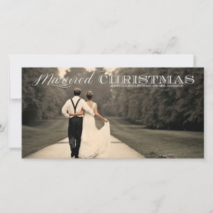 Typographie de Noël mariée Carte photo de vacances