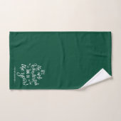 Typographie de Noël moderne verte personnalisée (Serviette à main)