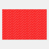 Typographie de Noël Papier à enveloppement rouge e (Devant)