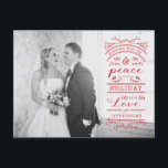 Typographie de Noël Photo Carte postale<br><div class="desc">Économisez de l'argent cette année en envoyant des cartes postales familiales; vous économiserez sur les cartes elles-mêmes,  les frais d'affranchissement et aucune enveloppe nécessaire. Cette superposition typographique est idéale pour une photo légère. Plus de couleurs disponibles pour travailler avec une photo sombre.</div>