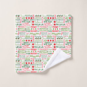 Typographie de Noël rouge et vert sans couture